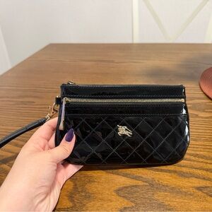 Burberry Black Patent Quilted Wristlet